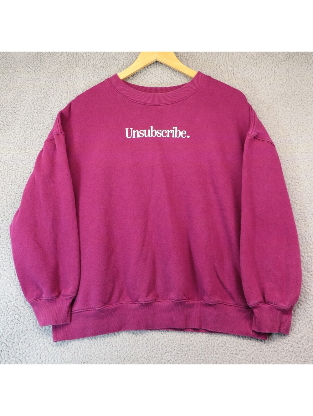 Old Navy Sweater Womens Small "Unsubscribe" Red Maroon tunic